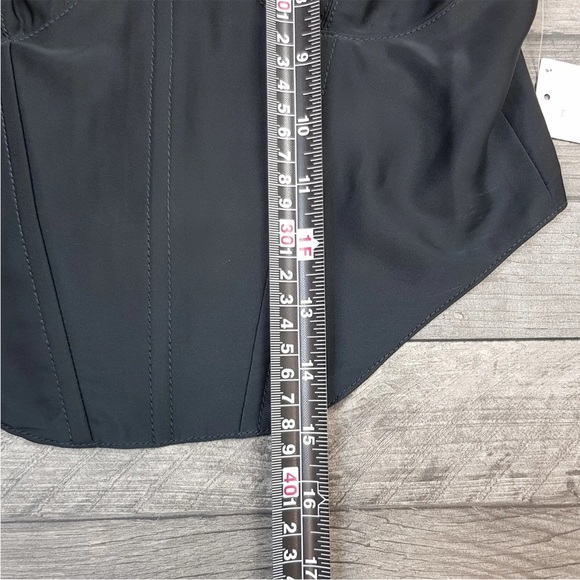 Urban Outfitters Karissa Corset Basque Top Small 8 10 Black Silky Bustier BN - Picture 7 of 10